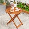 Space-Saving Solid Shorea Wood Foldable Patio Table with Umbrella Hole and Octagon Shape Seats Four People